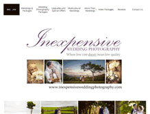 Tablet Screenshot of inexpensiveweddingphotography.com